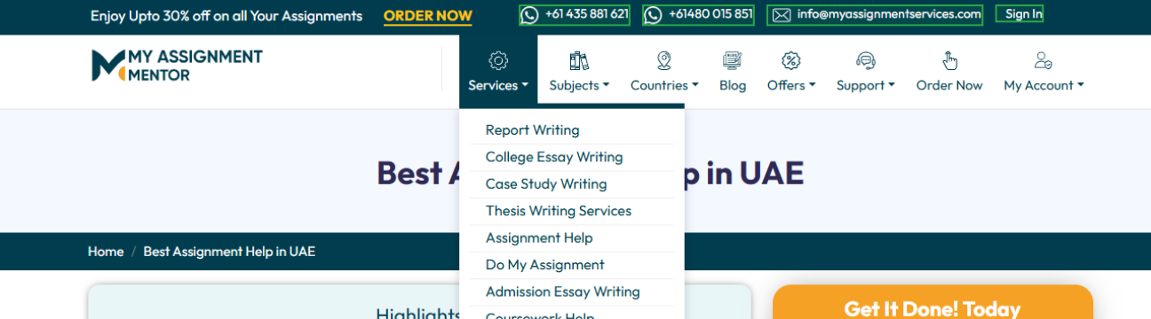 My Assignment My Assignment Mentor UAE